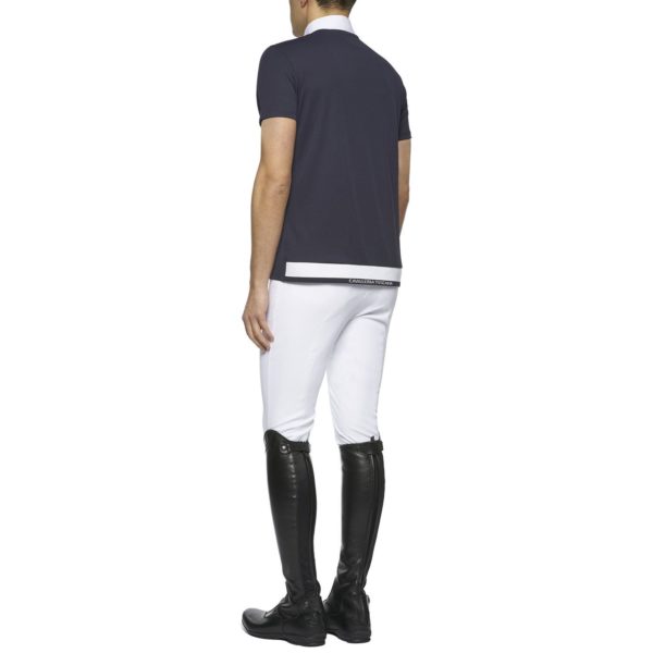 Cavalleria Toscana Jersey Piquet S/S Competition Polo W/Jacquard Knit Band - Image 3